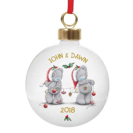 Personalised Me to You Bear Christmas Couples Bauble Extra Image 1
